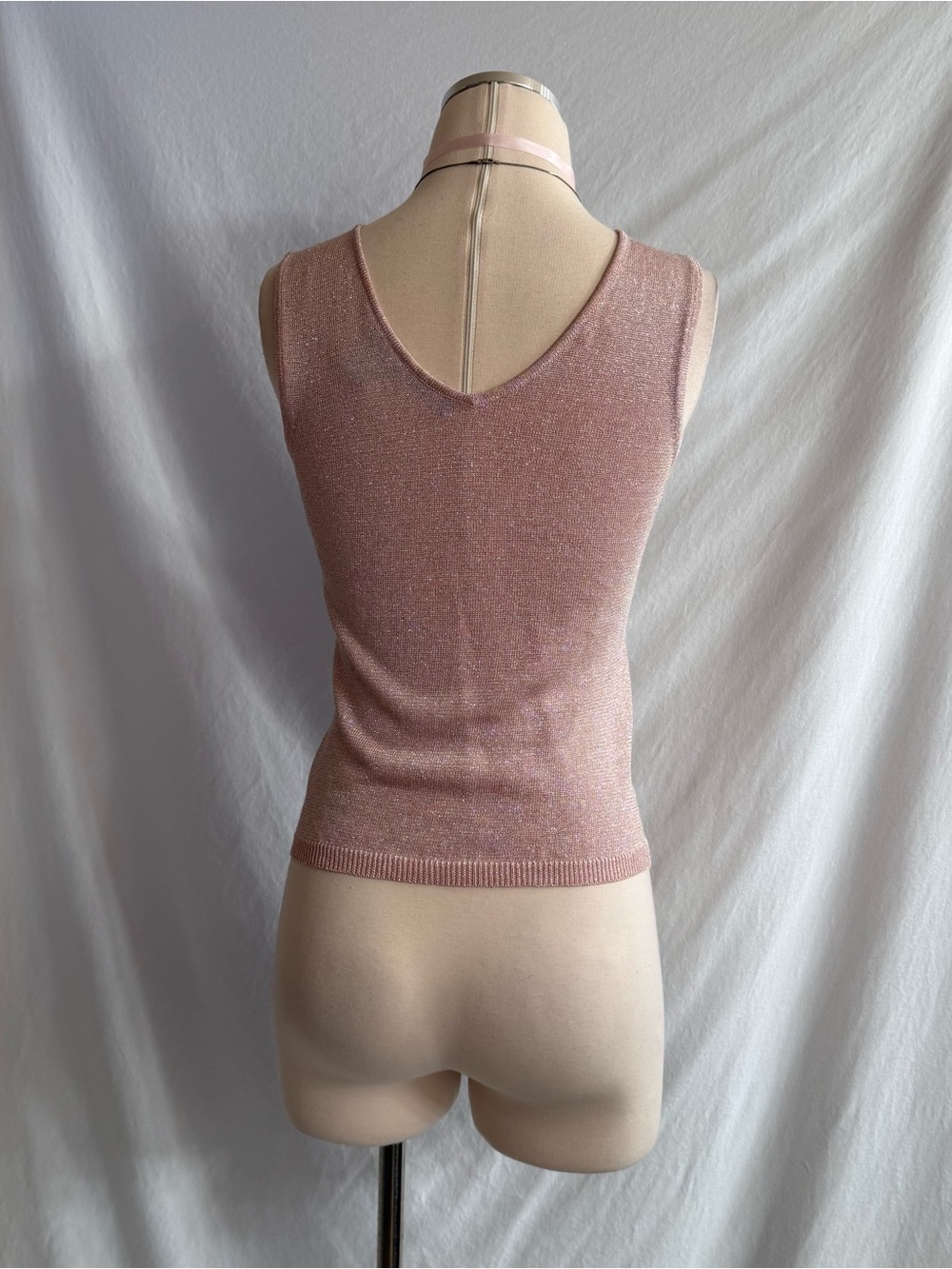 Vintage Metallic Pink Beaded Top - Picture 5 of 7